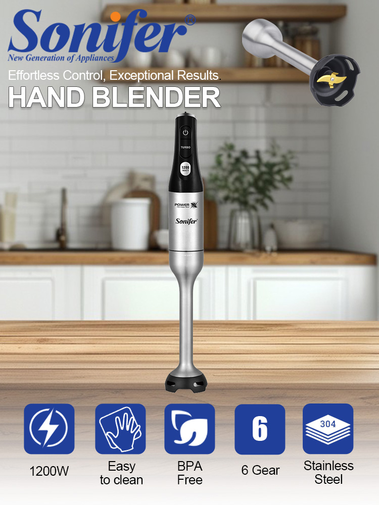 Meal Prep Smoothies - Hand Blender Sonifer SF-8184 1200W Immersion