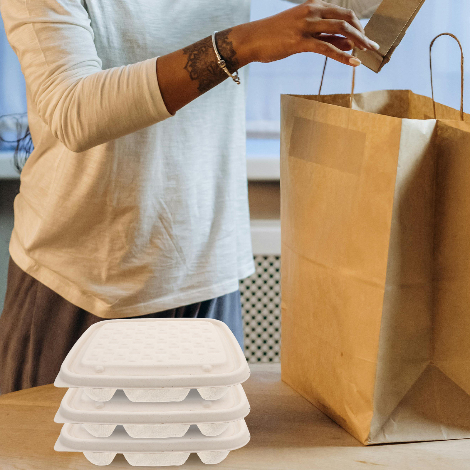 Meal Prep Restaurant - 10Pcs Heavy Duty Disposable Food Containers