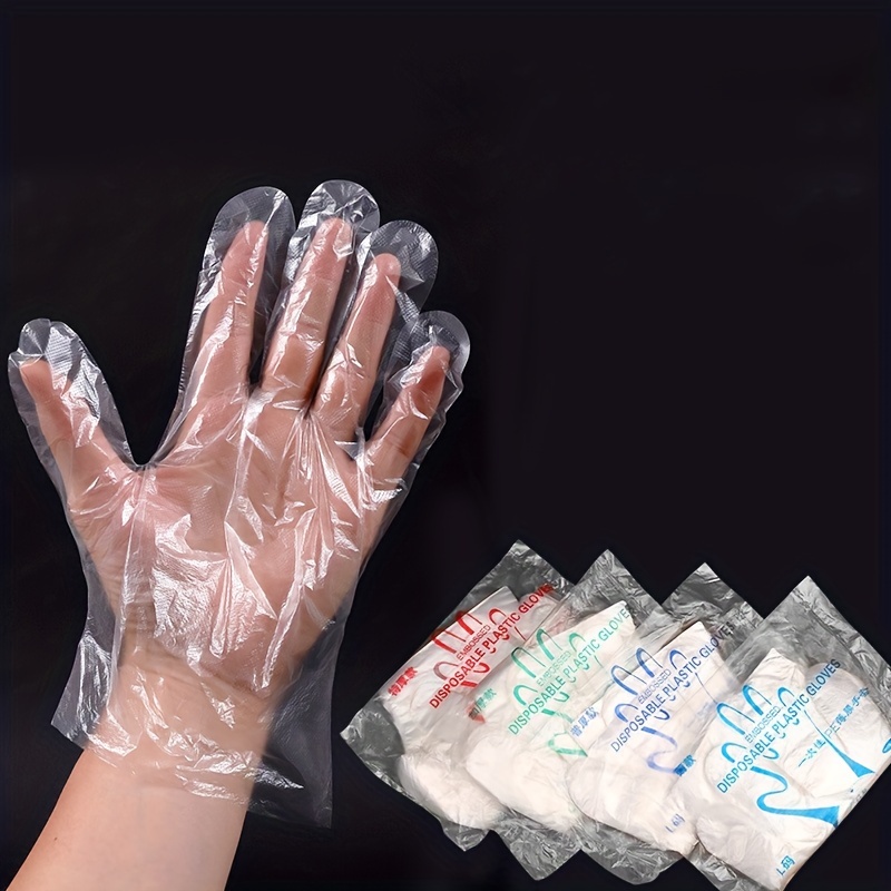Meal Prep Restaurant - 100pcs Plastic Disposable Gloves, Durable &