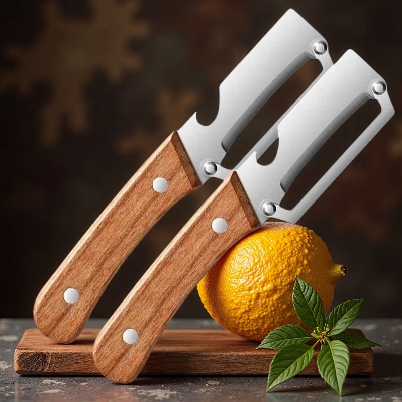 Meal Prep Keto - 1/2/3/5pcs Oak Wood Handle Stainless Steel