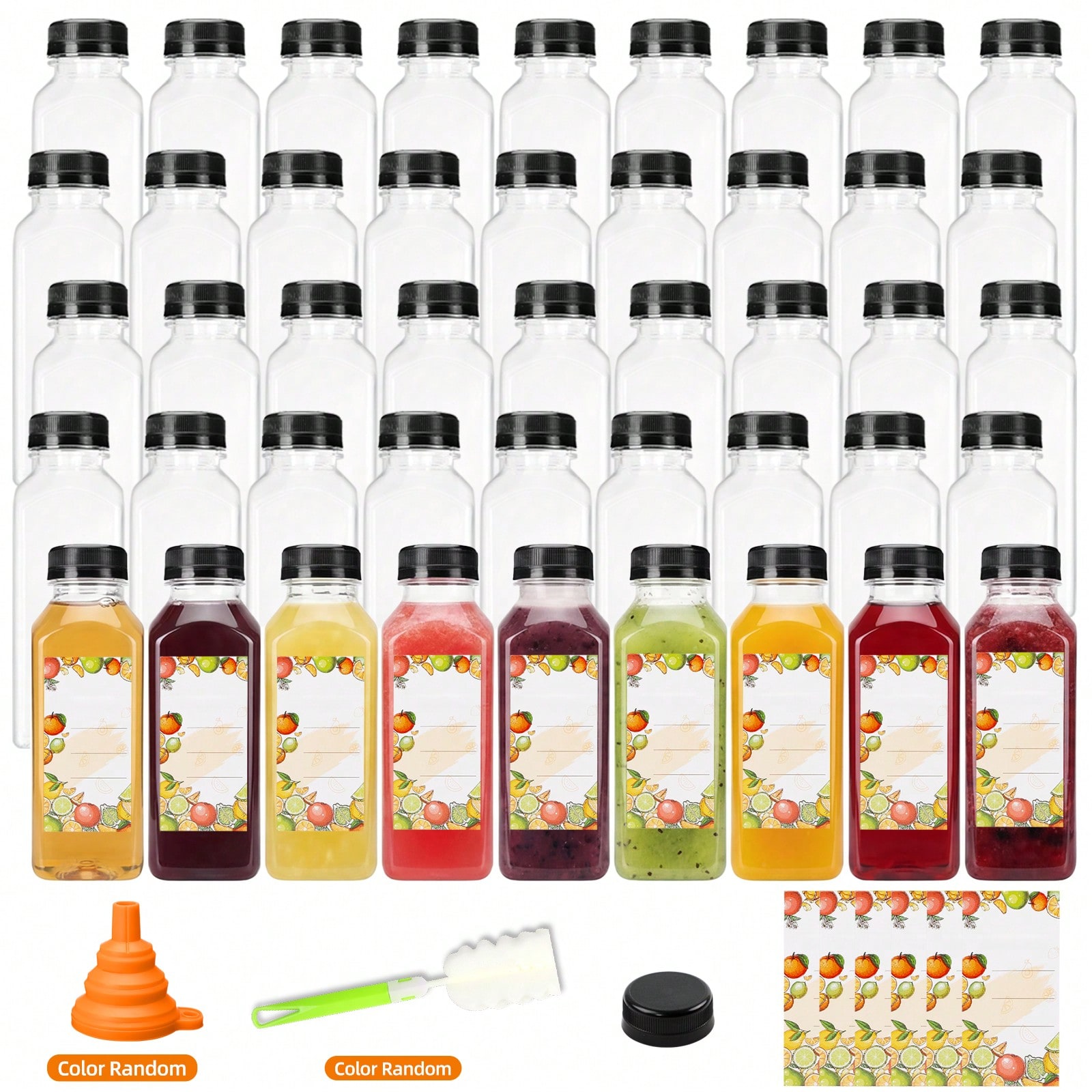 Meal Prep Juice Bottles - Plastic Juice Bottles Modern Sleek Clear
