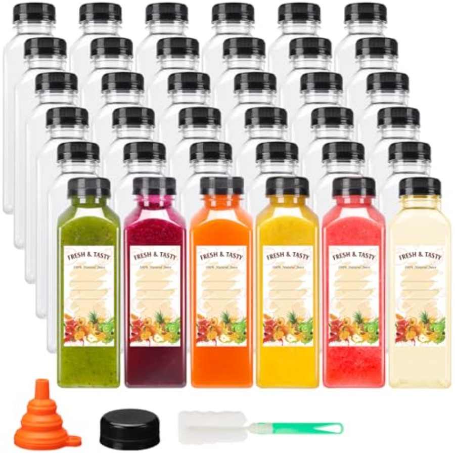 Meal Prep Juice Bottles - 202636pcs 16oz Empty Plastic Juice Bottles
