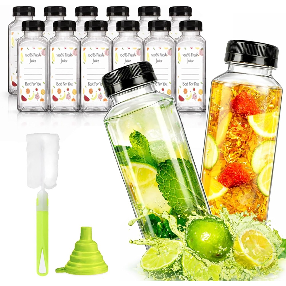 Meal Prep Smoothies - Reusable 12 Ounce Clear Plastic Juice