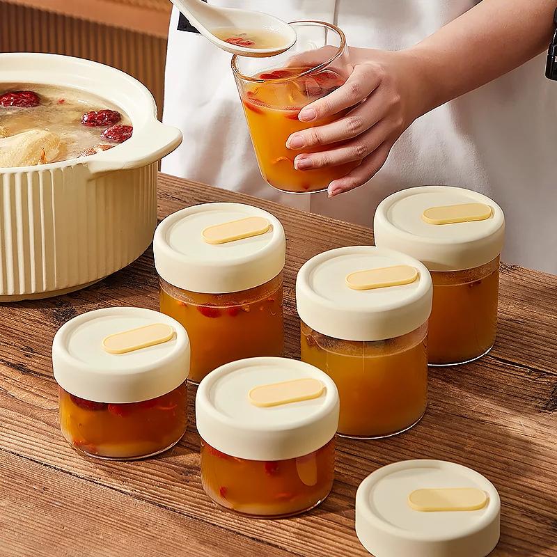 Meal Prep Juice Bottles - 1Pc 240/400ML Glass Food Storage Jar
