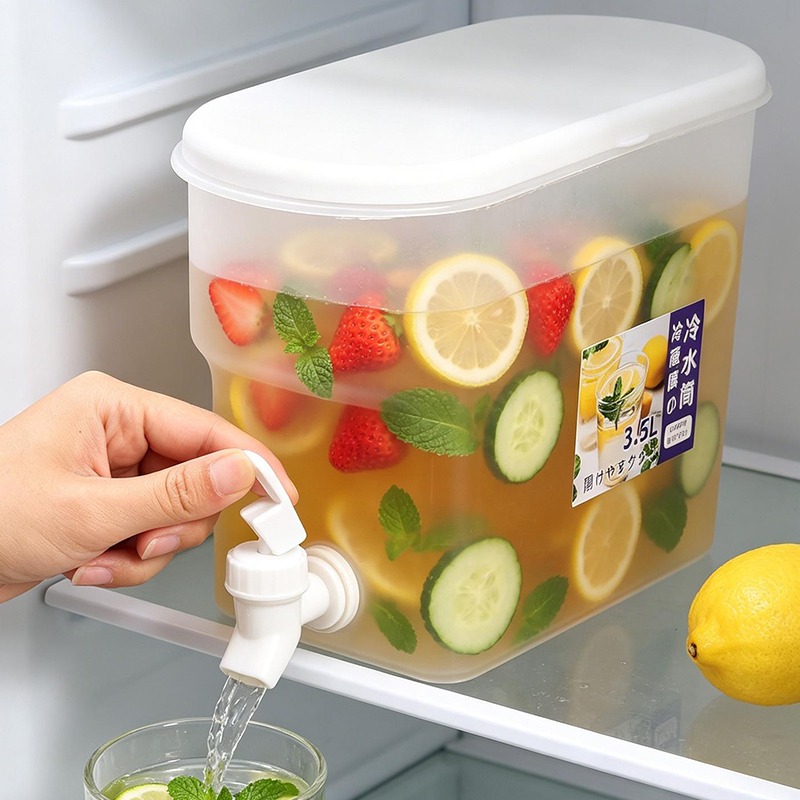 Meal Prep Juice Bottles - Beverage Dispenser with Spigot 3.5L Clear