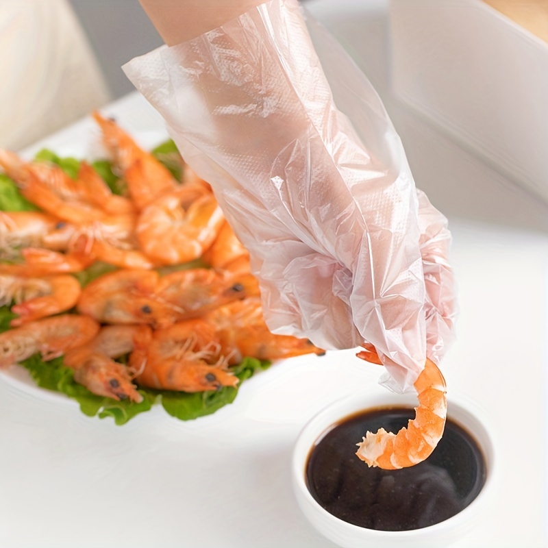 100pcs Plastic Disposable Glov - Meal Prep Restaurant 评论和价格