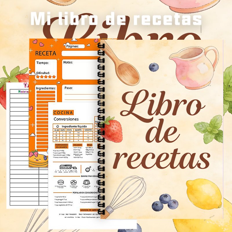 A5 Paper Spanish Recipe Book,  - Meal Prep Recipes Healthy 评论和价格