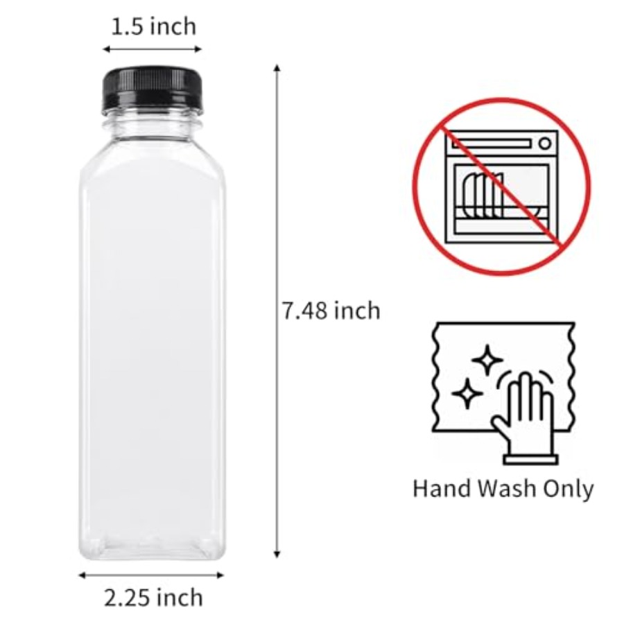 202636pcs 16oz Empty Plastic J - Meal Prep Juice Bottles 评论和价格