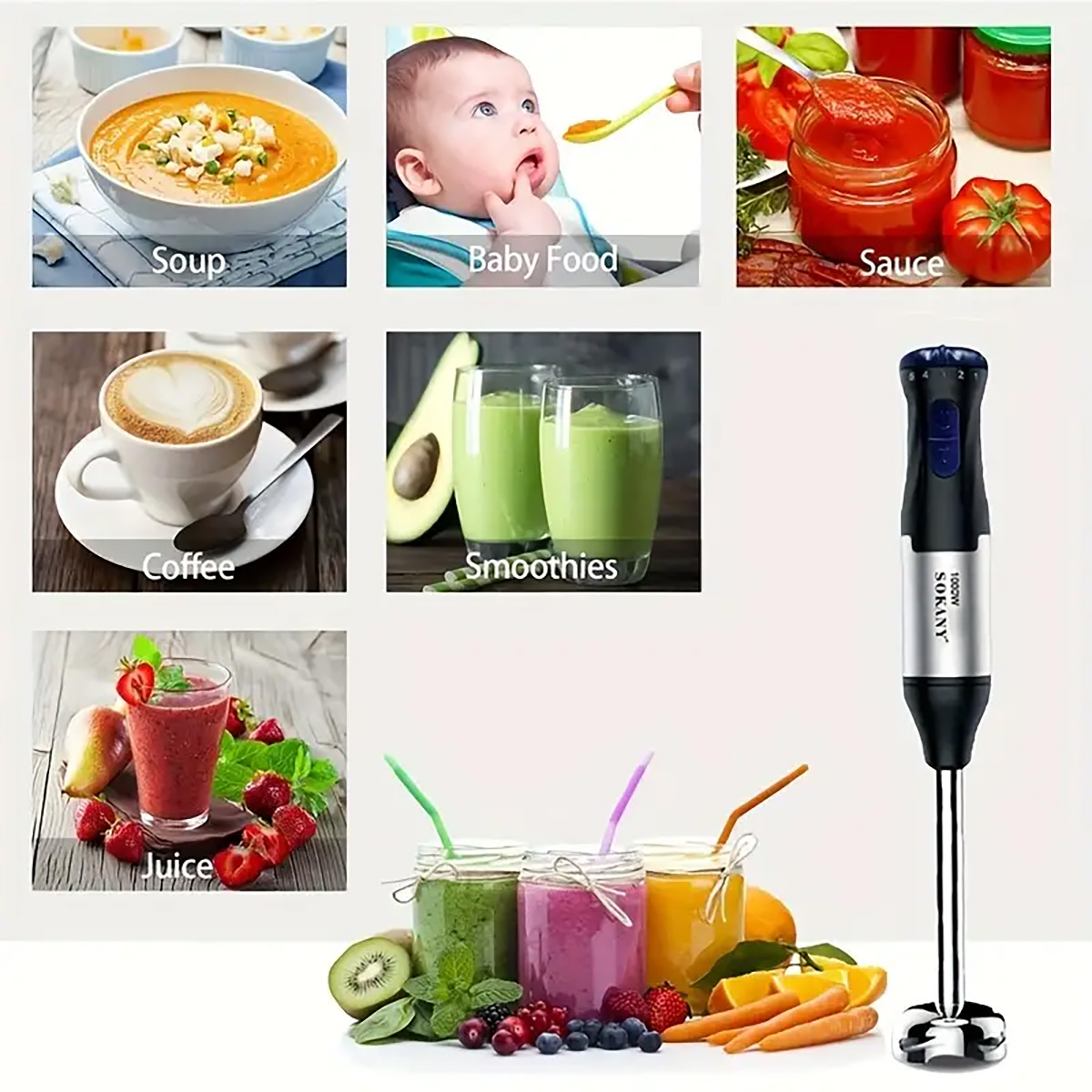 1000W 4-in-1 Hand Blender - Im - Meal Prep Smoothies 评论和价格