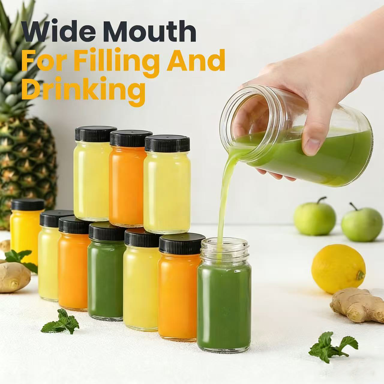 6pcs 60ml Leak-Proof Transpare - Meal Prep Juice Bottles 评论和价格